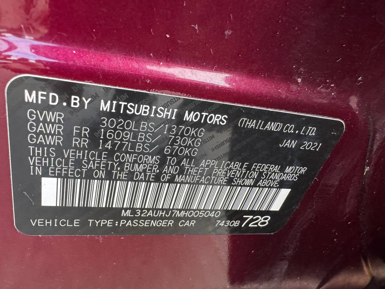 Used - Mitsubishi Mirage LE Hatchback for sale in Staten Island NY