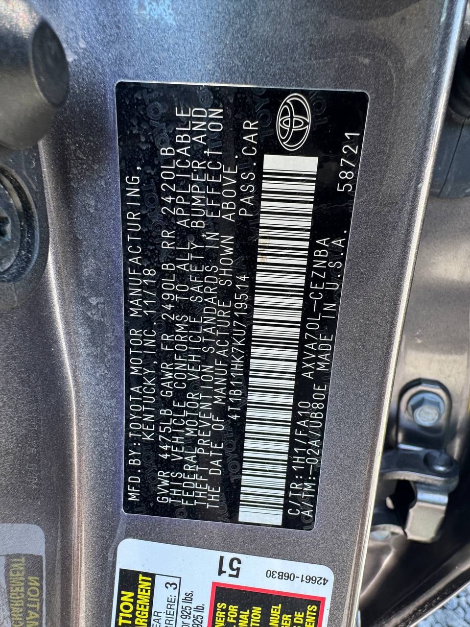 Used - Toyota Camry LE SEDAN for sale in Staten Island NY