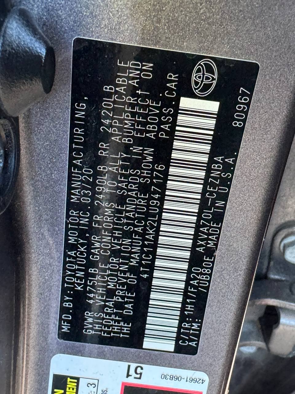 Used - Toyota Camry LE SEDAN for sale in Staten Island NY